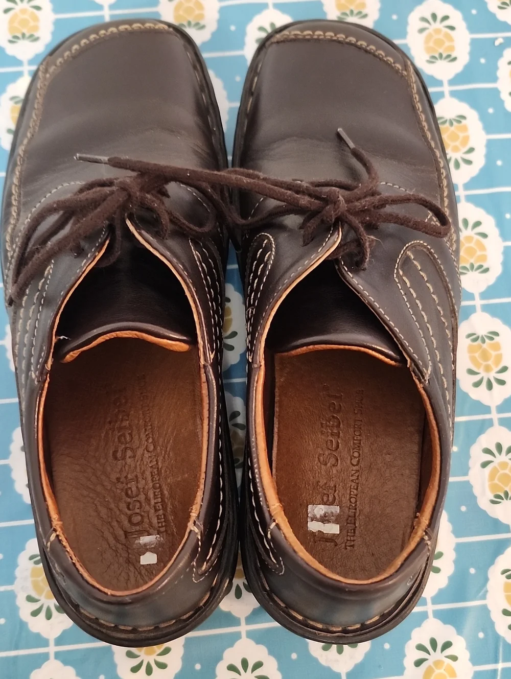 Josef Seibel Boys Brown Dress Shoes 4.5 Lace Up School